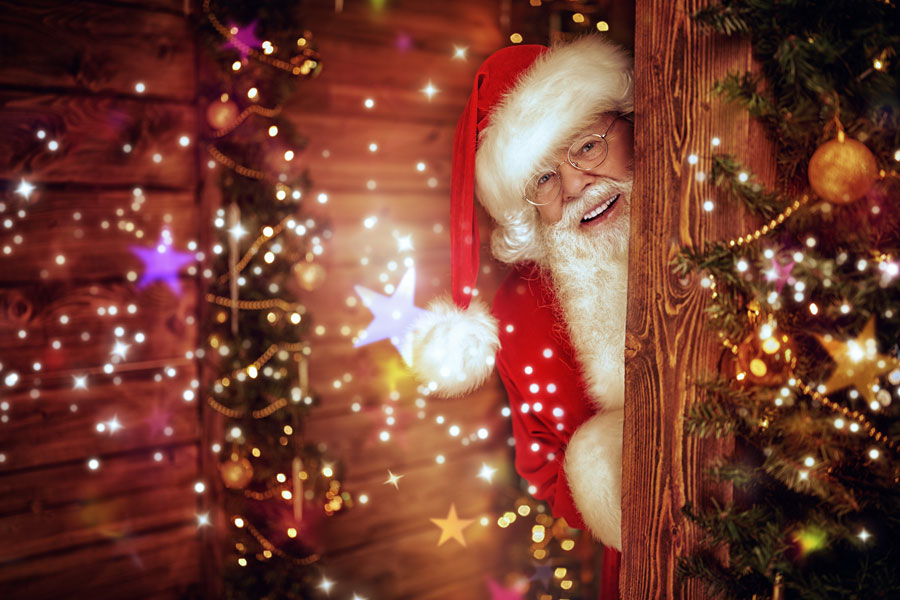 Santa Claus with lights